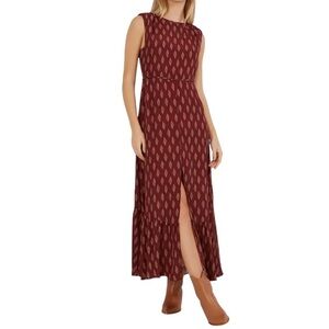 Maria Filo sleeveless front slit tiered ruffle maxi dress M excellent condition